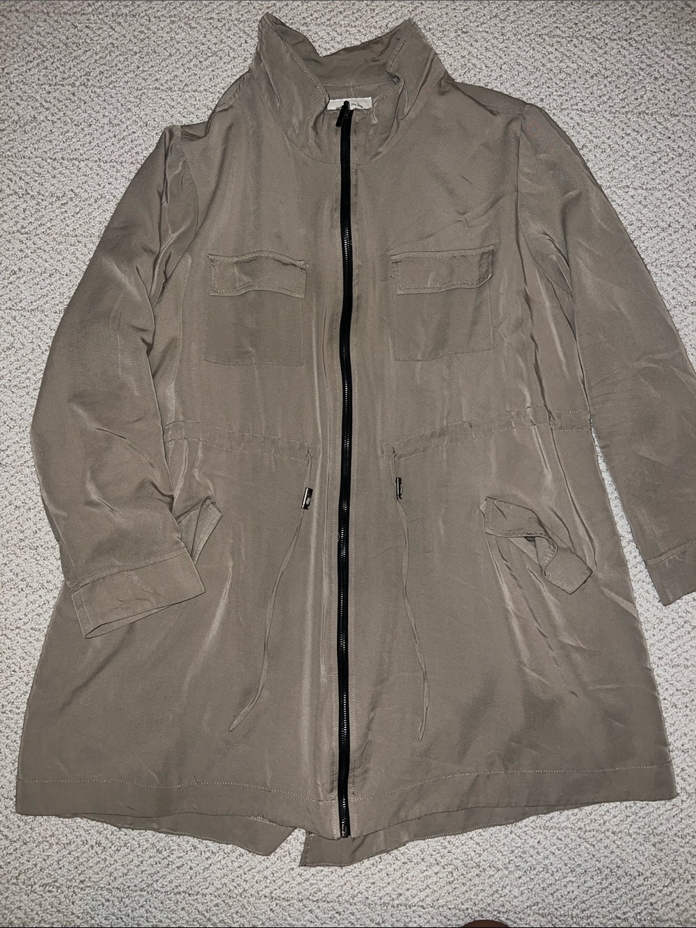 torrid Taupe Military-Style Field Jacket with Black Zip